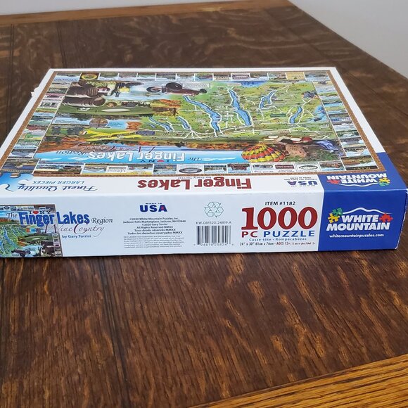 White Mountain 1,000 pc Puzzle "I Love NY Finger Lakes Region" Wine Country - Picture 4 of 6